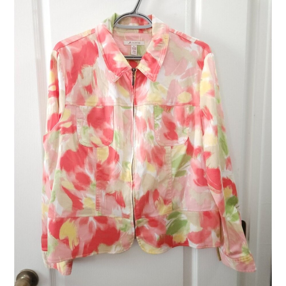 JM Collection Women's Lightweight Long Sleeve Stretch Jacket Size 14